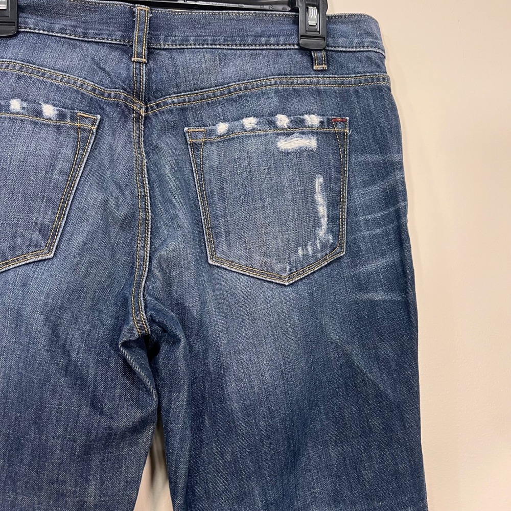 Ann Taylor Loft Boyfriend Jeans 6 Distressed Dark Wash Denim Pants Sz 28 6 - Picture 6 of 6